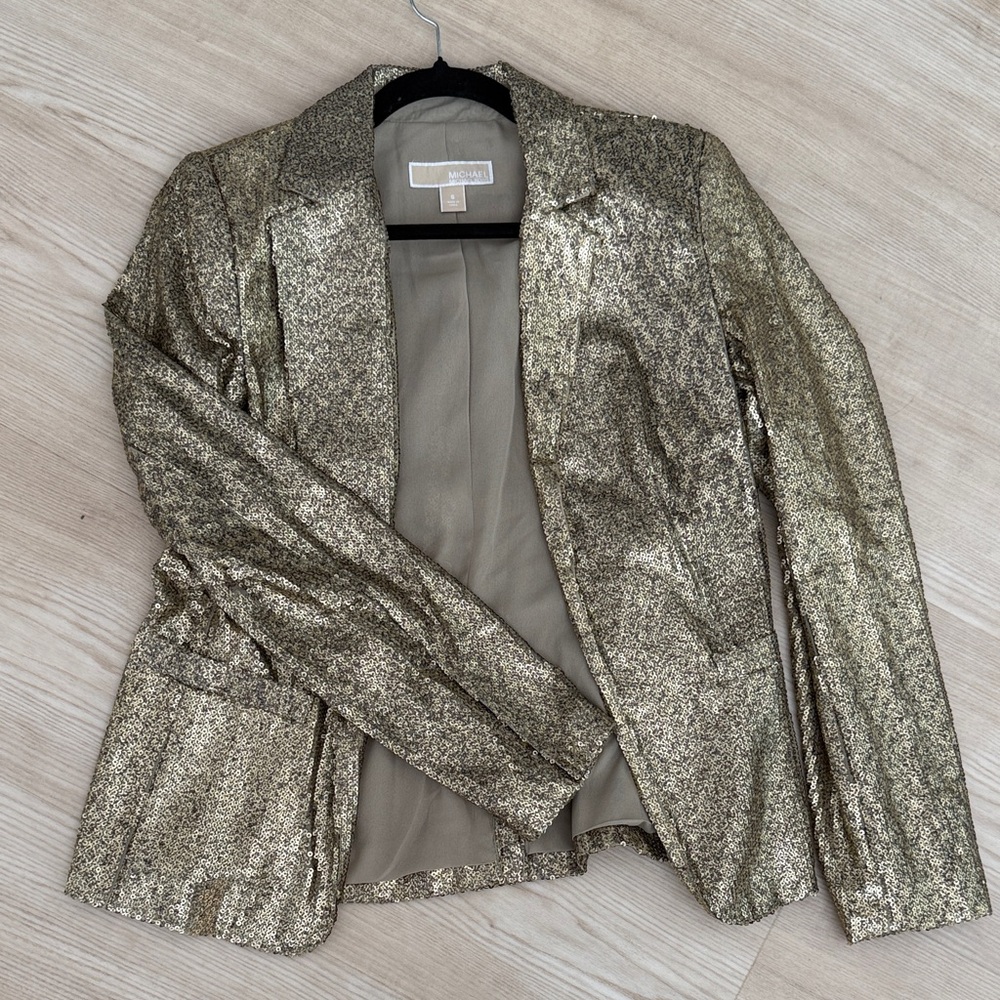 MICHAEL Michael Kors Gold Metallic Blazer